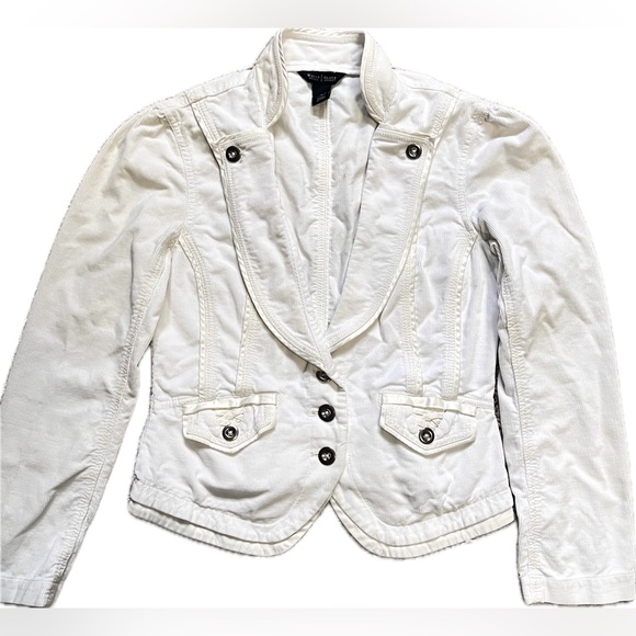 WHBM moto Corduroy Jacket in cream sz 2 similar to a small. Great with jeans - Picture 8 of 8